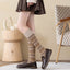 Socks Women's Middle and High Tube Calf and Knee Socks Ins Ethnic Style Net Red Style Harajuku Mori Striped Cotton Socks - Korvel