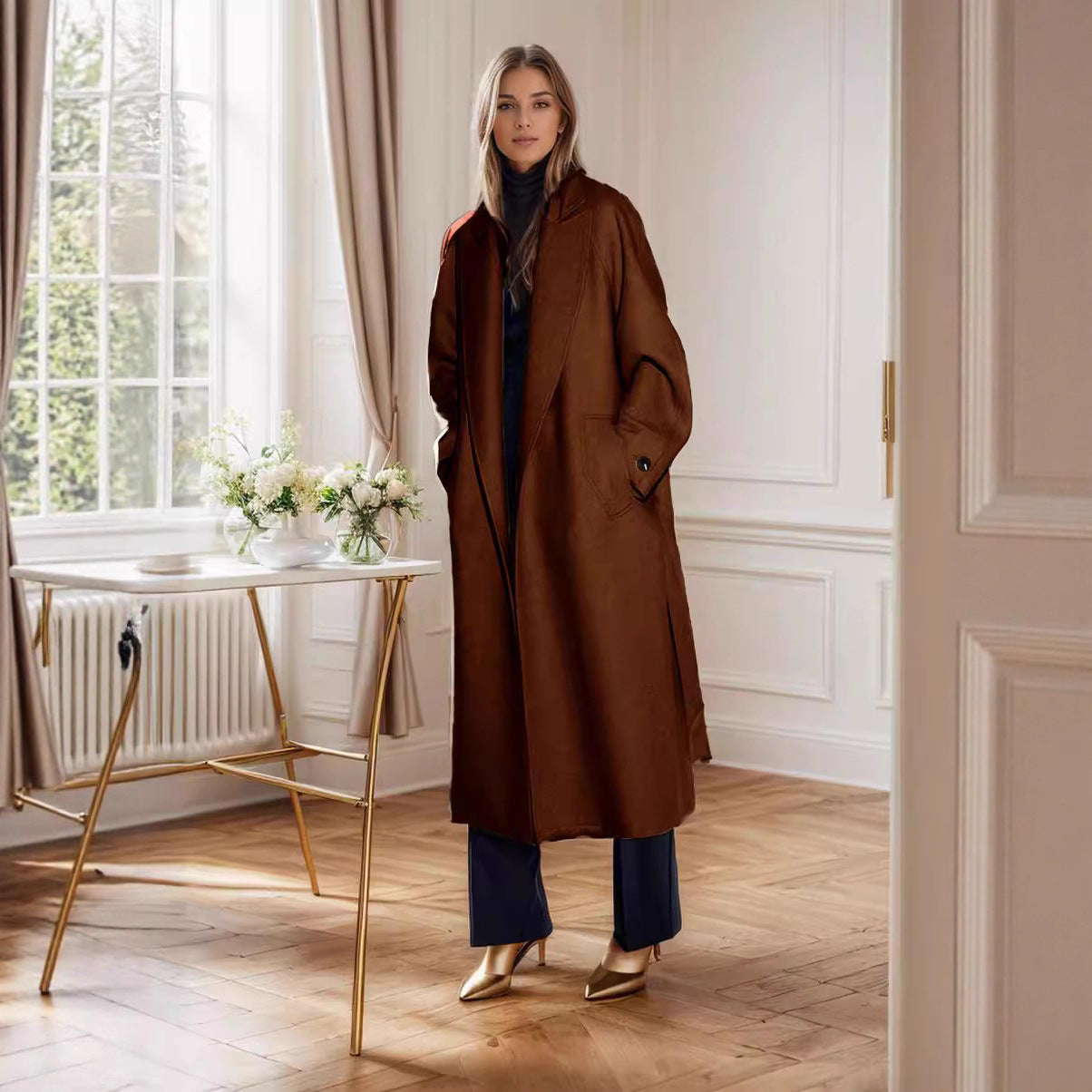 Manteau en Laine Élégant pour Femmes pour l'Automne et l'Hiver