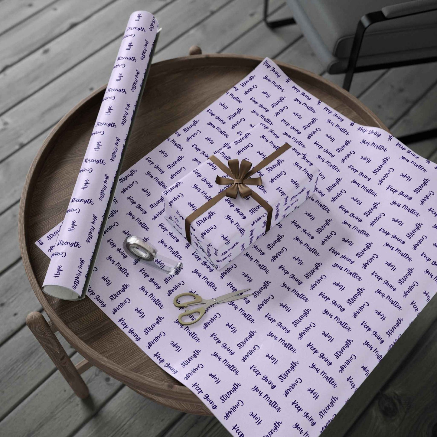 Emballage de mots inspirants – Emballage cadeau violet clair
