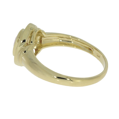 Anillo de Rubí Natural de 0.70ct con Diamantes en Oro Amarillo de 10KT