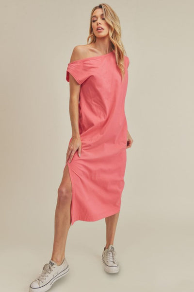 Chic Side Slit Round Neck Sleeveless Midi Dress for Women