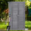Wooden Garden Shed 3-tier Patio Storage Cabinet Outdoor Organizer Wooden Lockers with Fir Wood (Gray Wood Color -Shutter Design) - Korvel