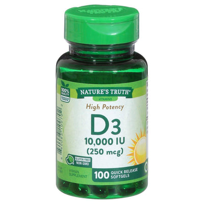 Nature's Truth Vitamine D3 haute puissance, 250 Mcg gélules molles