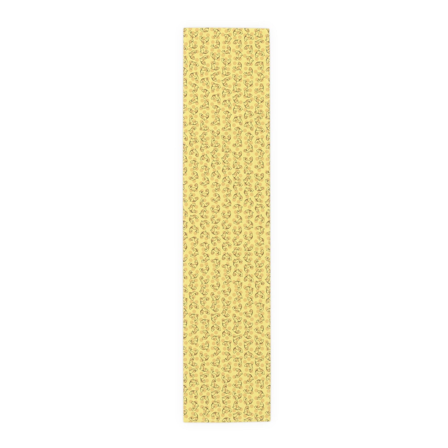 Golden Purr Cat Table Runner – Minimalist Line Art Design