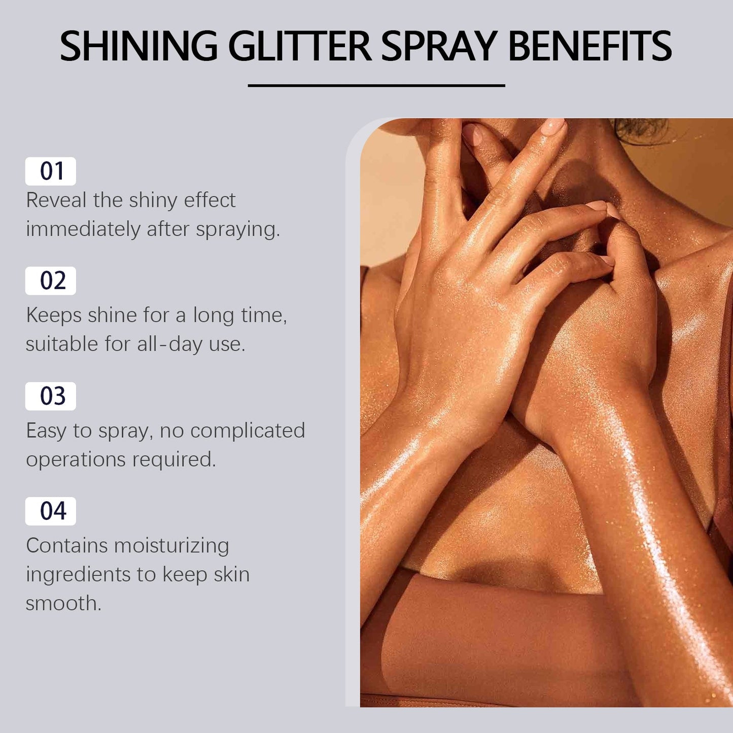Spray de Brillo Premium con Glitter para una Piel Radiante