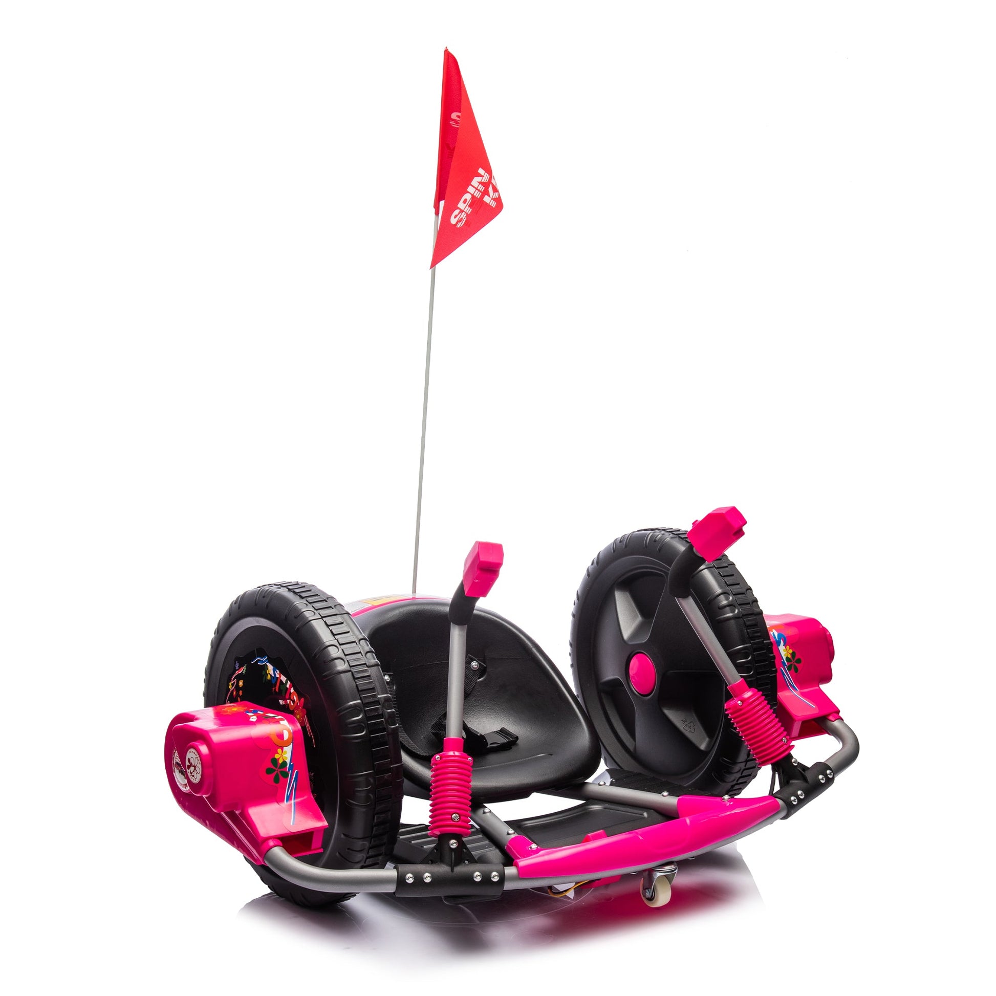 12V Kids Ride On Electric Toy,2WD,16'' exaggerated wheel,Dual handle control for 360 degree flexible steering and rotation - Korvel