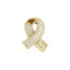 Pendentif Collier en Or Jaune 14K avec Diamant en Forme de Ruban de Sensibilisation
