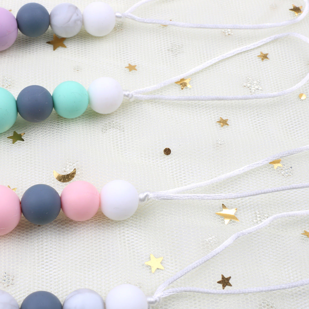 New baby pacifier chain clip teeth glue toy anti-drop chain silicone dinosaur pacifier chain baby products - Korvel