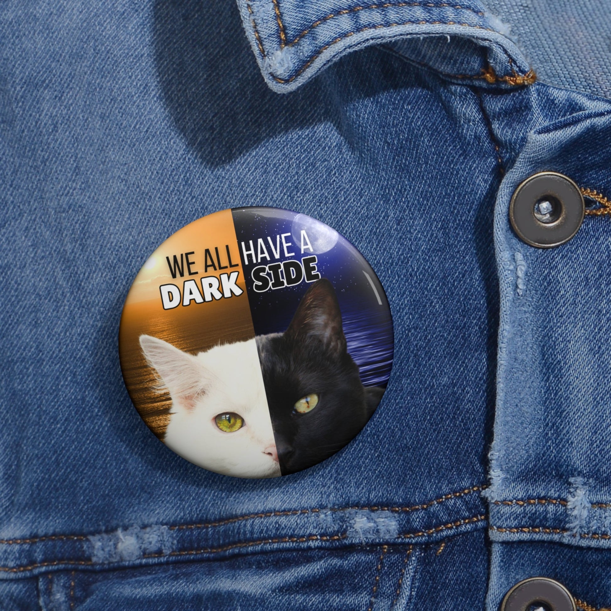 Embrace the Duality – Cat Pinback Button - Korvel