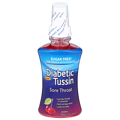 Diabetic Tussin Sore Throat Spray, Sugar Free, Cherry Flavor, 6 Fl Oz