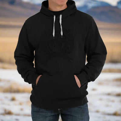 Cinch Men's Black Logo Hoodie - Stylish Comfort - Korvel