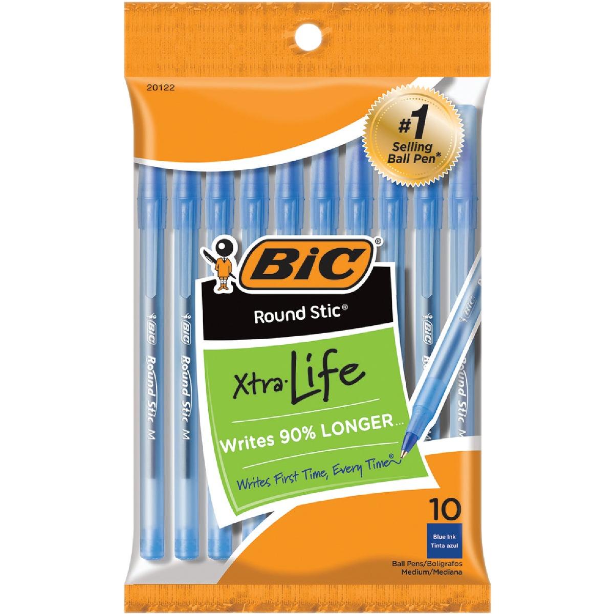 BIC Round Stic Grip Ballpoint Pens - 120 Count - Blue Ink