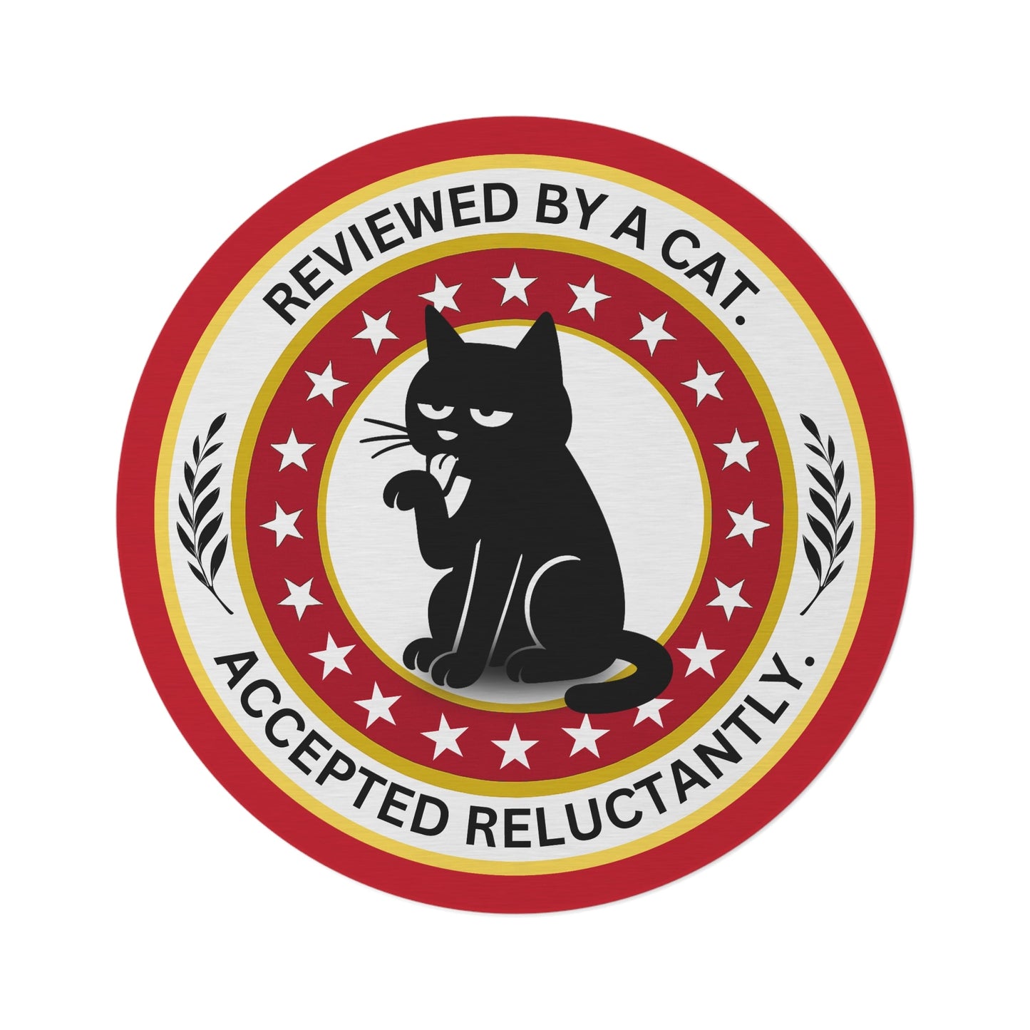 Alfombra Redonda con Diseño de Gato - Chenilla de Poliéster Premium