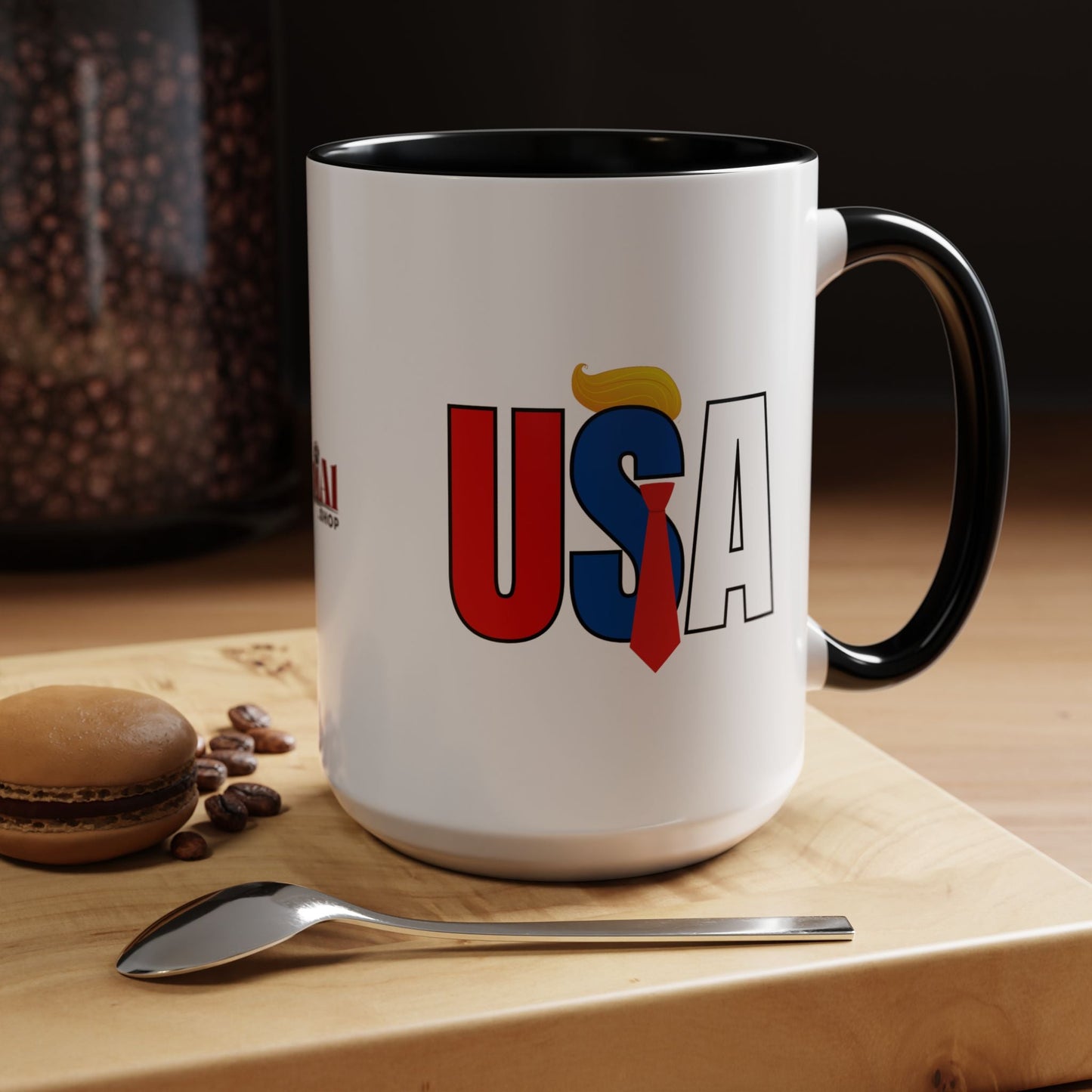 Taza de café con acento vibrante de EE. UU.