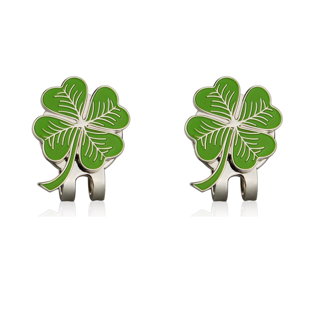 Four Leaf Clovers Golf Ball Marker with Golf hat clip Wholesale  Golf Accessories for golfer gift alloy Lucky clover marker - Korvel