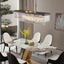 Chandeliers,Rectangular Crystal Chandelier Adjustable,E12 Modern Industrial Crystal Lights (Bulb Not Included) - Korvel