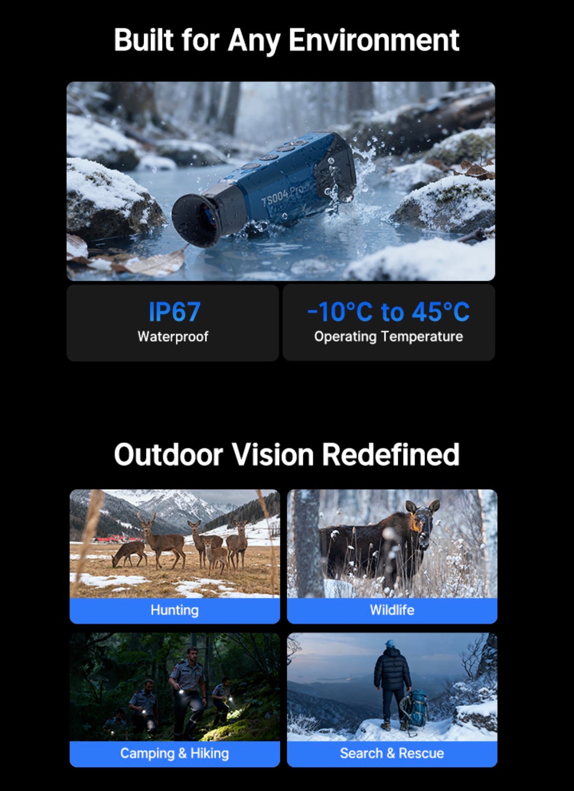 Olight TS004 Pro Thermal Monocular - 384x288, 8x Zoom, WiFi, IP67