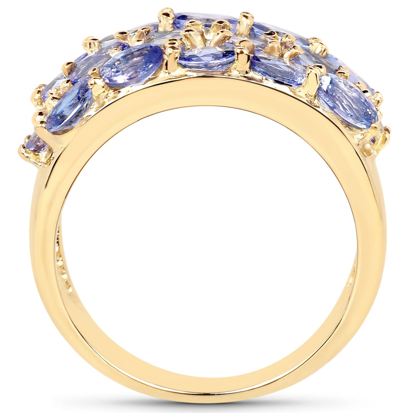 Bague de fiançailles en argent sterling avec tanzanite véritable de 2,72 carats
