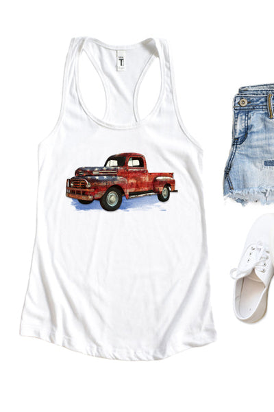 America Truck Racerback Tank Top