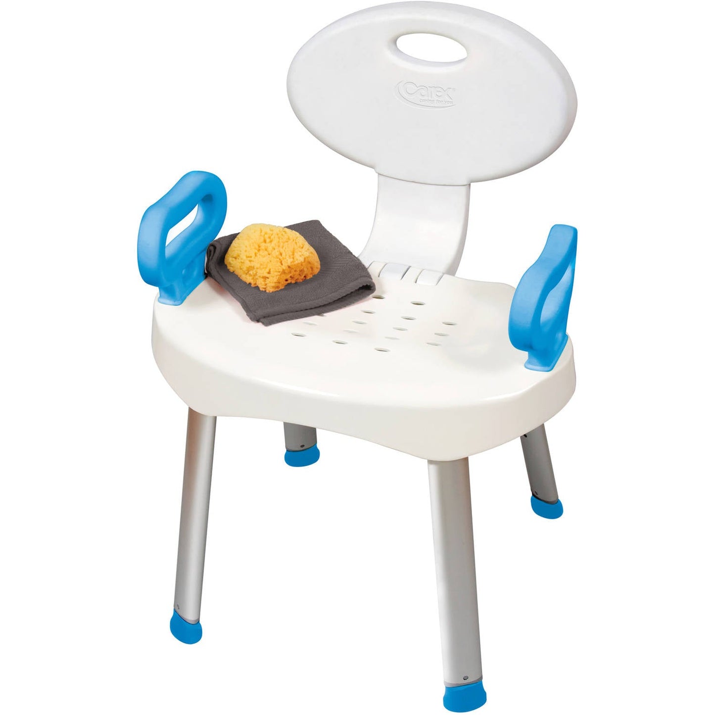 Asiento de baño y ducha Carex E-Z con manijas - Montaje sin herramientas