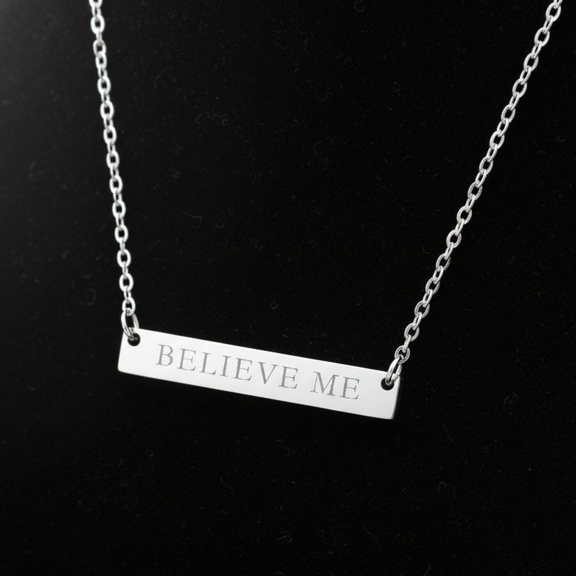 Collar de barra BELIEVE ME – Joyería política minimalista