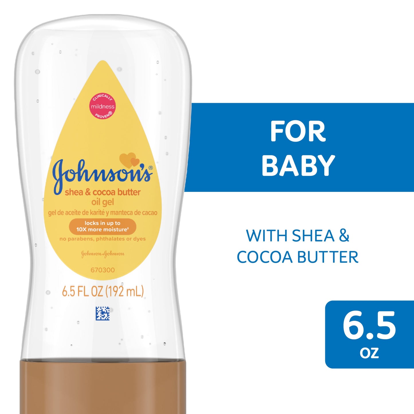 Gel d'huile pour bébé Johnson's avec beurre de karité et de cacao - 6,50 Fl Oz