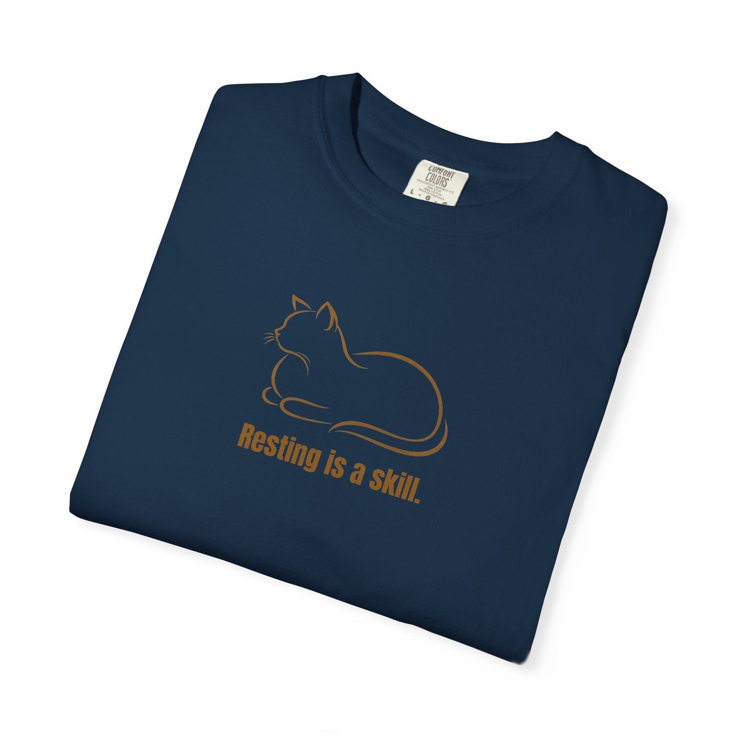 Camiseta de gato 'Descansar es una habilidad'