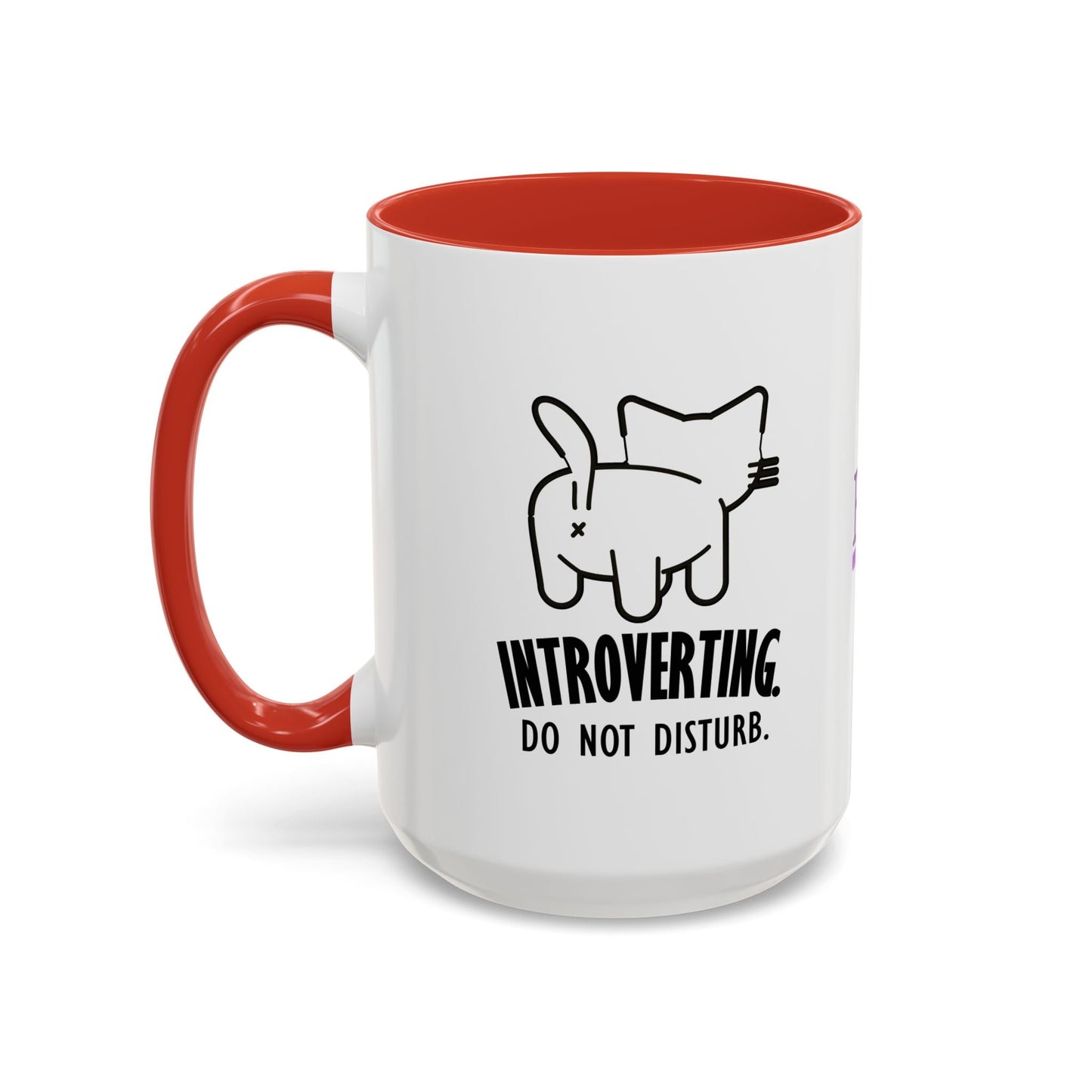 Introvertido. No molestar. Taza de café de gato en dos tonos