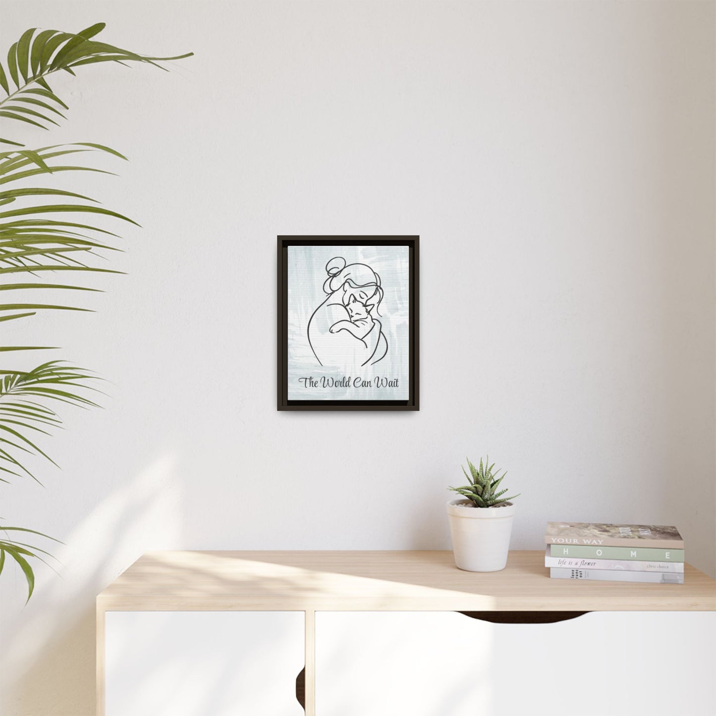 L'impression sur toile Chat Le Monde Peut Attendre