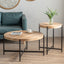 33"Modern Thread Design Round Coffee Table MDF Table Top with Cross Legs Metal Base - Korvel