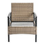 Conjunto de Muebles de Wicker para Exterior Premium con Mesa de Metal Negra