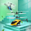 Remote controlled aircraft induction suspended two-way helicopter, drop resistant and playable, rechargeable flying stall toy with lights - Korvel