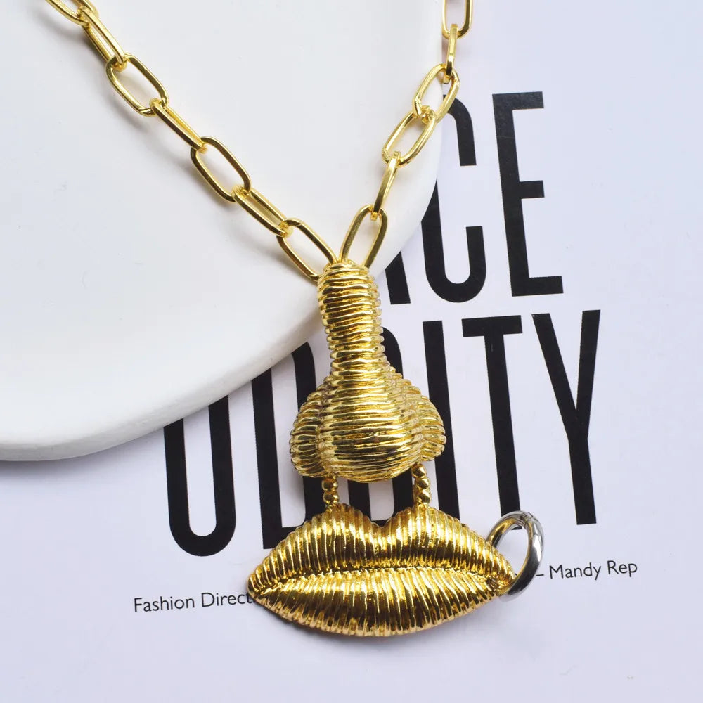 Baroque Style Lips Design Dangle Earrings for Women