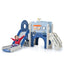 9-1 Toddler Slide Set,Kids Slide for Toddlers Ages 1+, Basketball Hoop, Tunnel and Storage Space, Pirate Ship Themed Slide - Korvel
