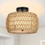 Applique de plafond semi-encastrée en rotin Boho