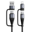 Câble de données USB 4-en-1 en alliage d'aluminium premium