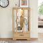Light colored glass cabinet with adjustable glass frame, including cabinet light bulbs OAK with 2 doors and 1 drawer - Korvel