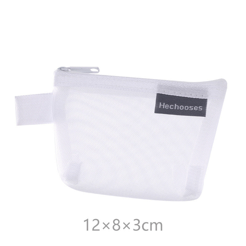 Simple three-dimensional triangle mesh coin key earphone storage bag transparent storage bag - Korvel