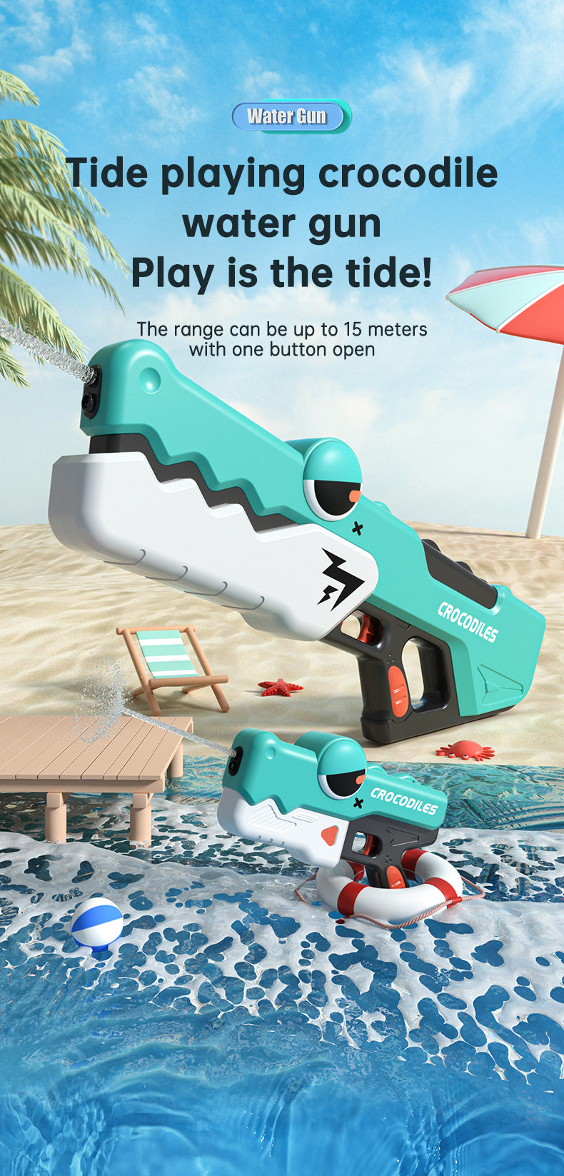 Cute Crocodile Automatic Electric Water Gun