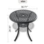 Ø30.71-inch Cast Aluminum Patio Dining Table With Black Frame and Umbrella Hole - Korvel