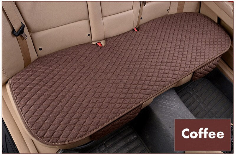 Flax Car Seat Cover Four Seasons Front Rear Linen Fabric Cushion Breathable Protector Mat Pad Auto accessories Universal Size - Korvel