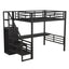 Cama loft de metal de tamaño completo con escritorio y opciones de almacenamiento
