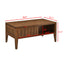 Medieval modern flute coffee table with storage sliding door and solid wood legs, vintage farmhouse wood central table - Korvel