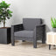 Outdoor Acacia Wood Club Chairs with Cushions, Dark Gray, 27.75"D x 32"W x 27.75"H - Korvel