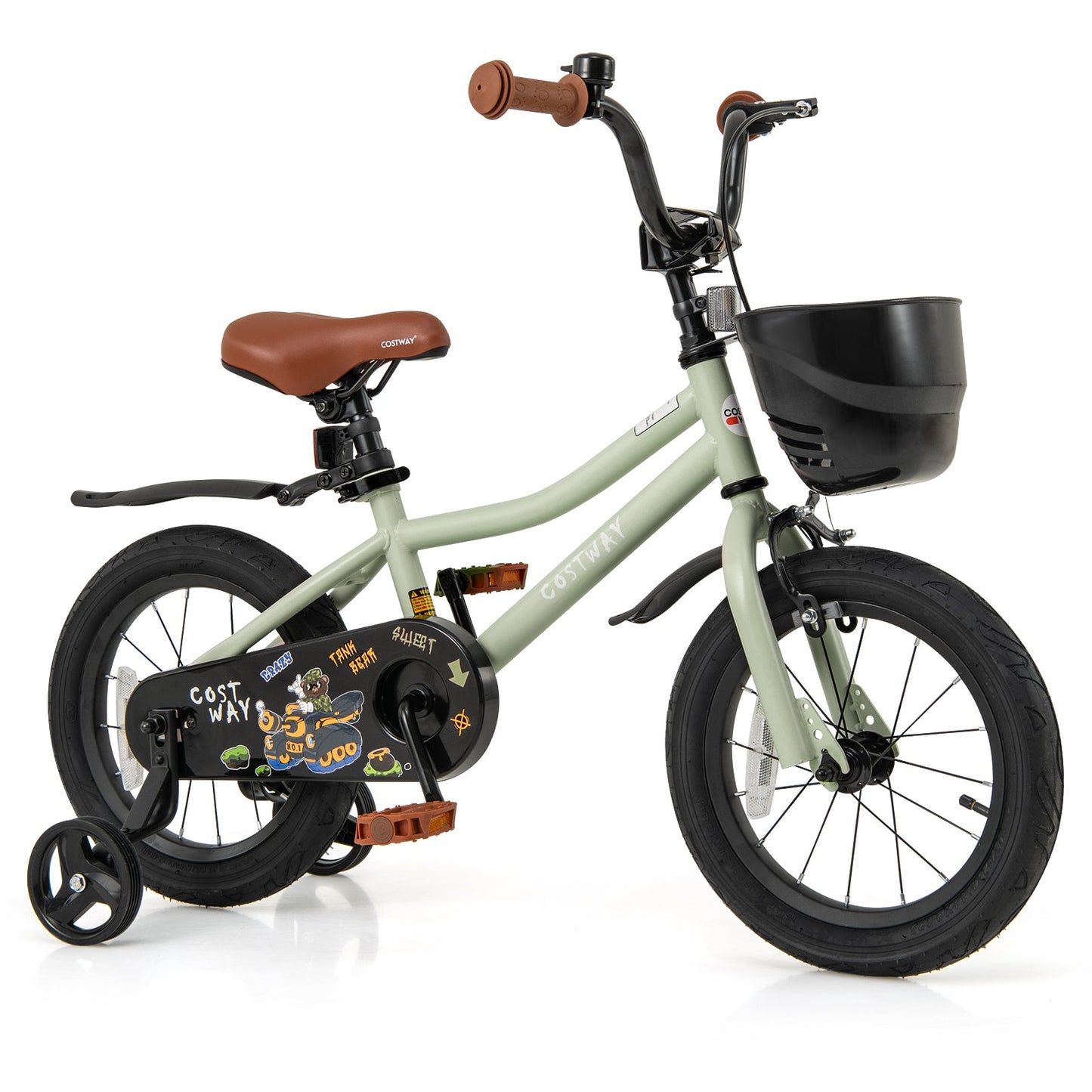 Vélo pour enfants de 14 pouces avec roues d'entraînement réglables
