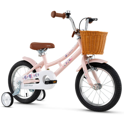 14-Inch Retro Kids Bike with Adjustable Height and Basket
