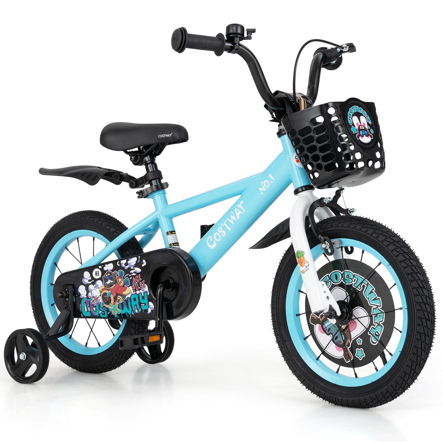 Vélo pour enfants de 14 pouces avec caractéristiques ajustables pour les 3-5 ans