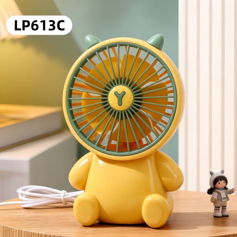 Ventilador Mini de Escritorio en Forma de Oso Creativo - Recargable por USB