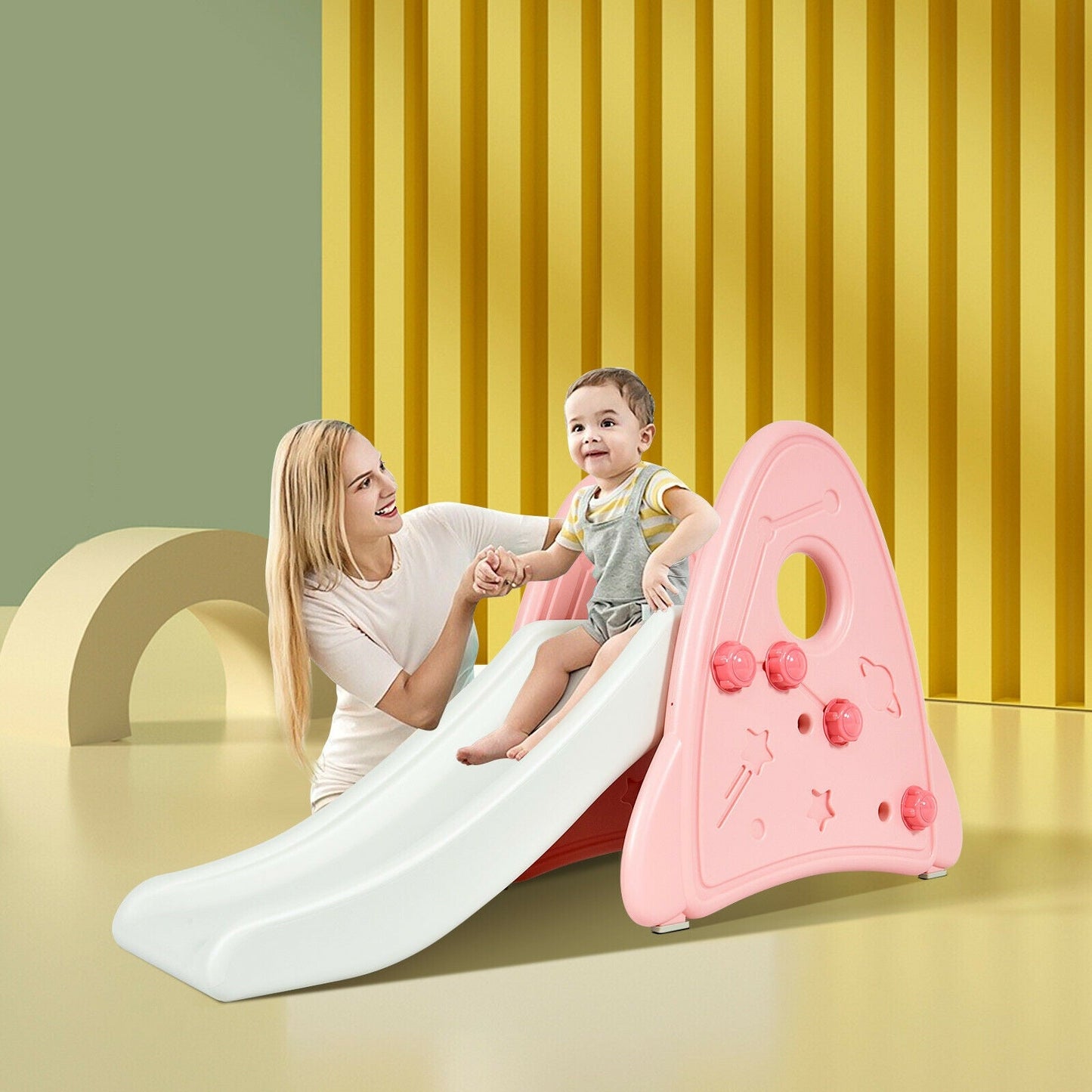 Freestanding Baby Slide Indoor Climber Set - Pink