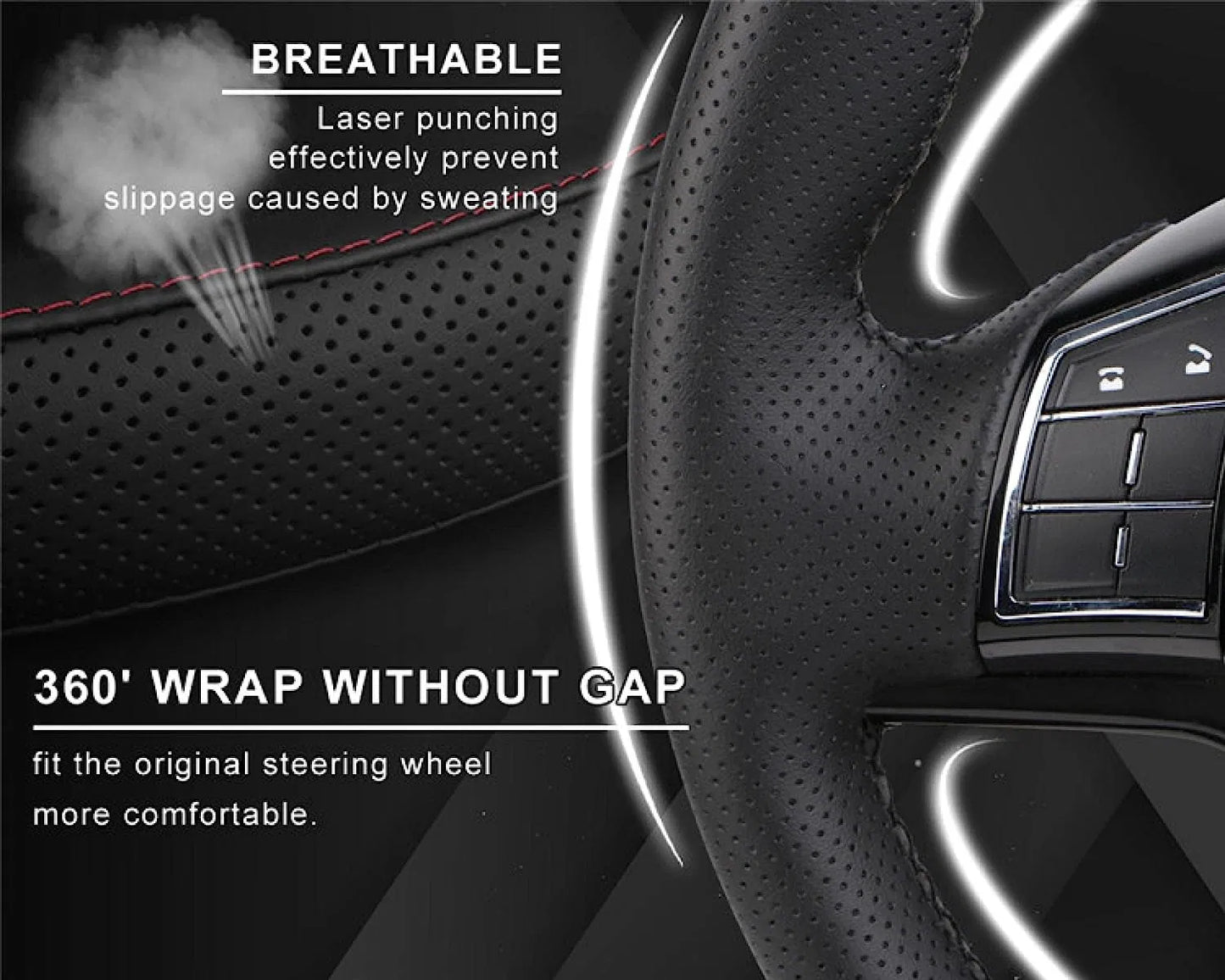 Premium Genuine Leather Steering Wheel Cover